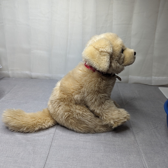 2015 FAO Schwarz Toys R Us Golden Retriever Dog Sitting Plush Toy Medium 12” - Picture 9 of 16